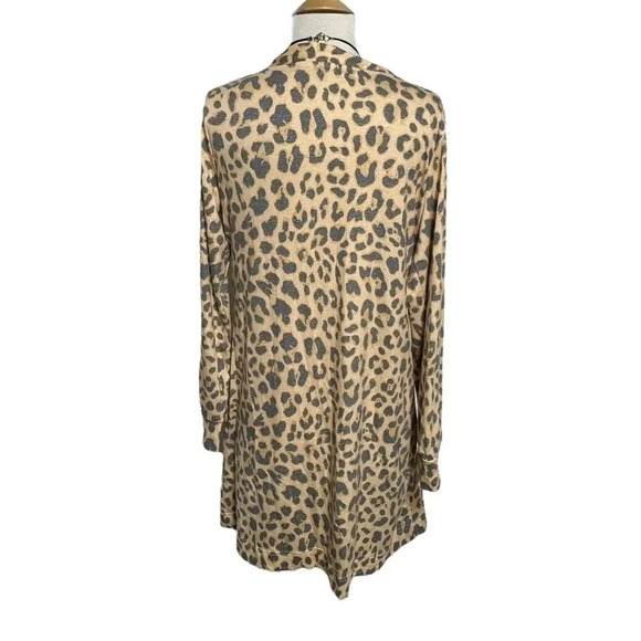 Simply Southern collection S\M cheetah leopard print‎ lightweight open cardigan - Picture 4 of 7